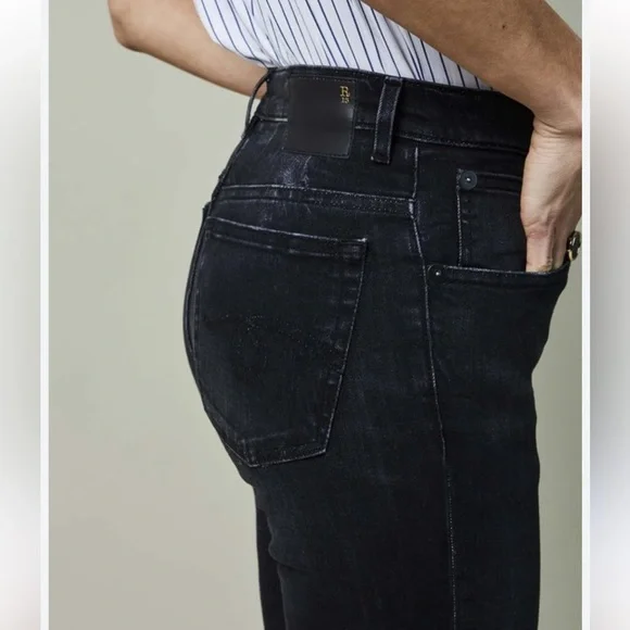 R13 High Rise Skinny Black Jeans - Picture 3 of 16